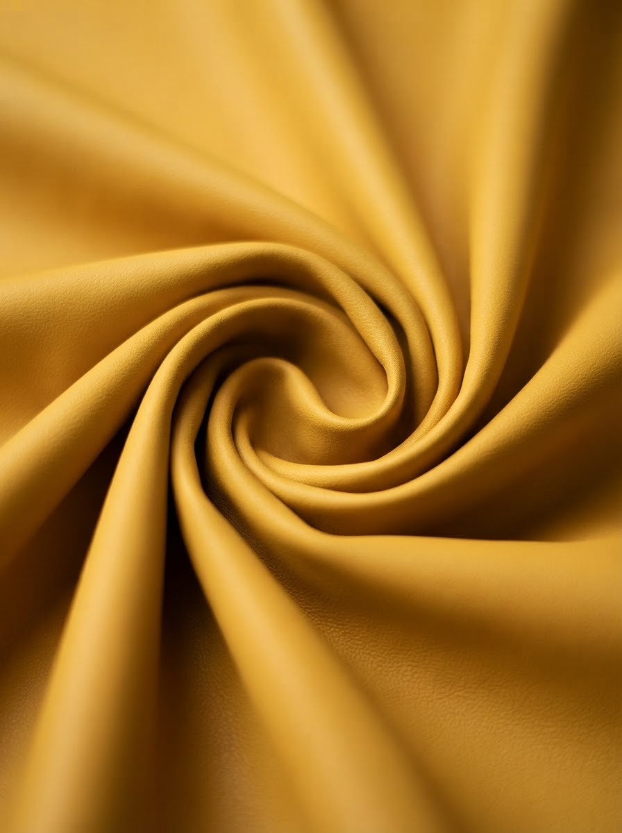 RS-0003 Yellow (C15) — lifestyle drape · texture visualization (UM-T)
