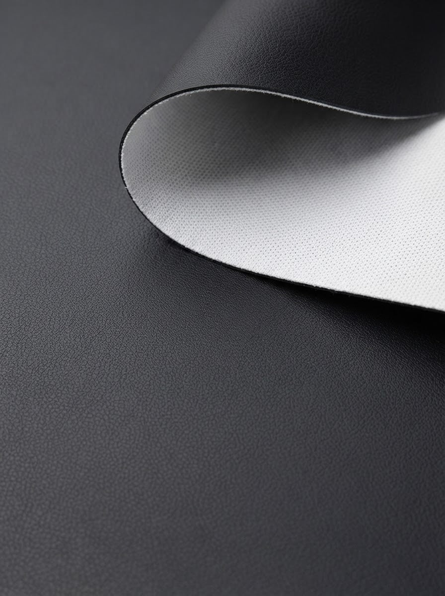 TP-0035 Black (C02) — swatch front & backing · texture visualization (DE-123)