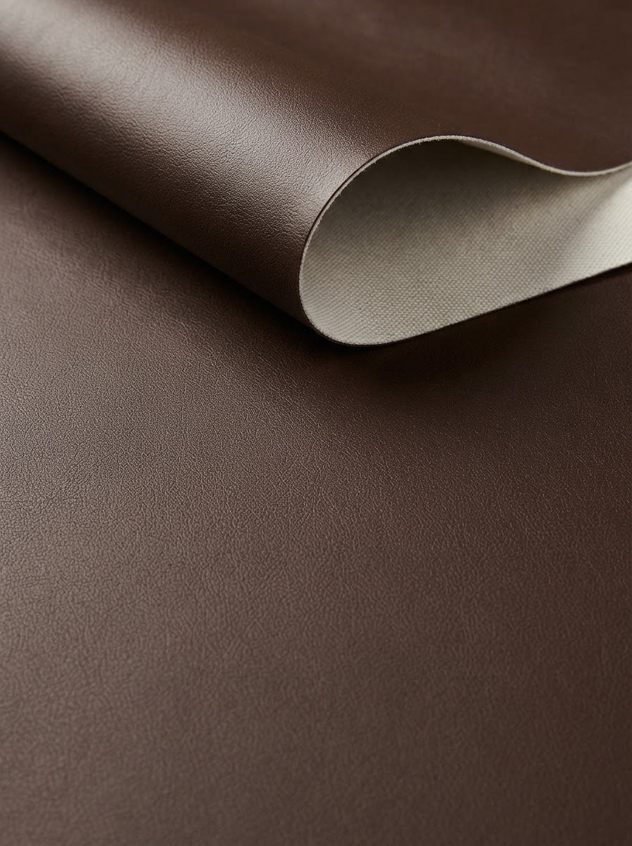 TP-0043 Dark Brown (C42) — swatch front & backing · texture visualization (DE-43S)