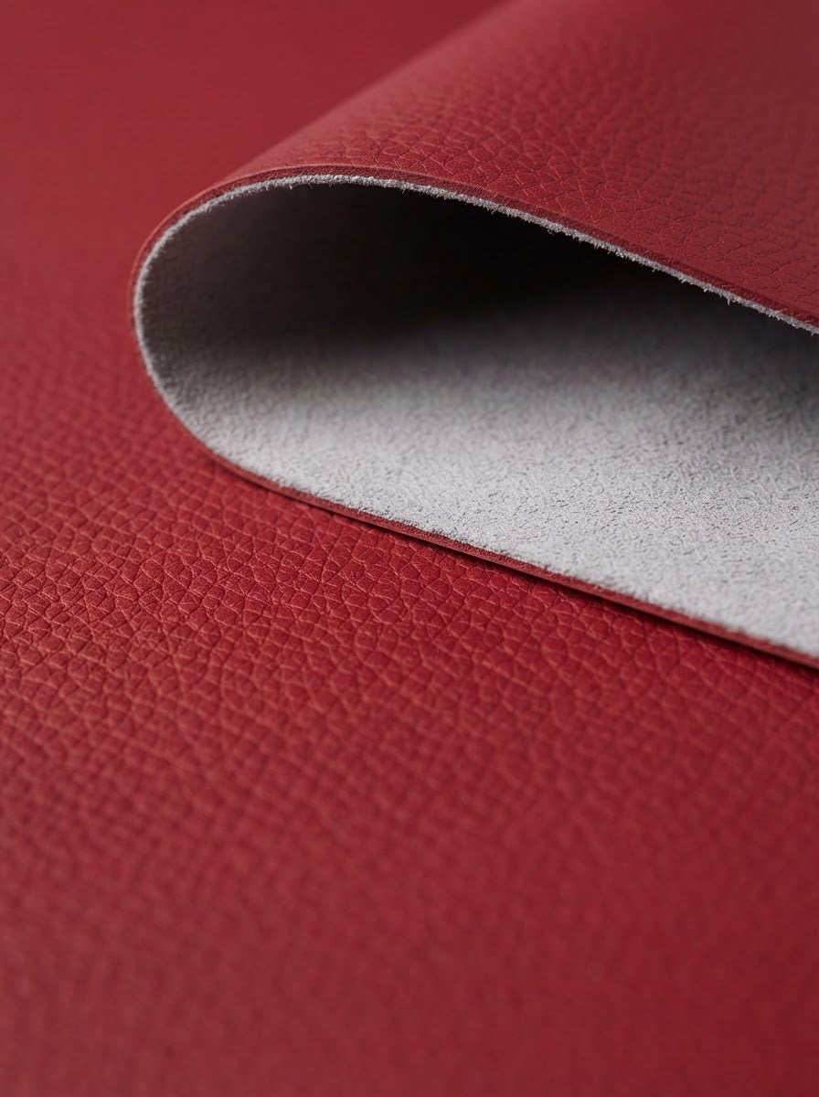RS-0035 Red (C12) — swatch front & backing · texture visualization (DE-178)