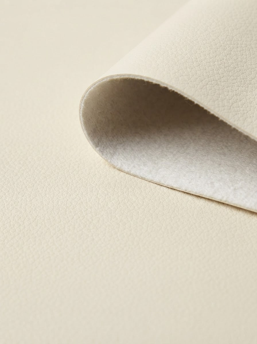 RS-0019 Ivory (C03) — swatch front & backing · texture visualization (DE-43)
