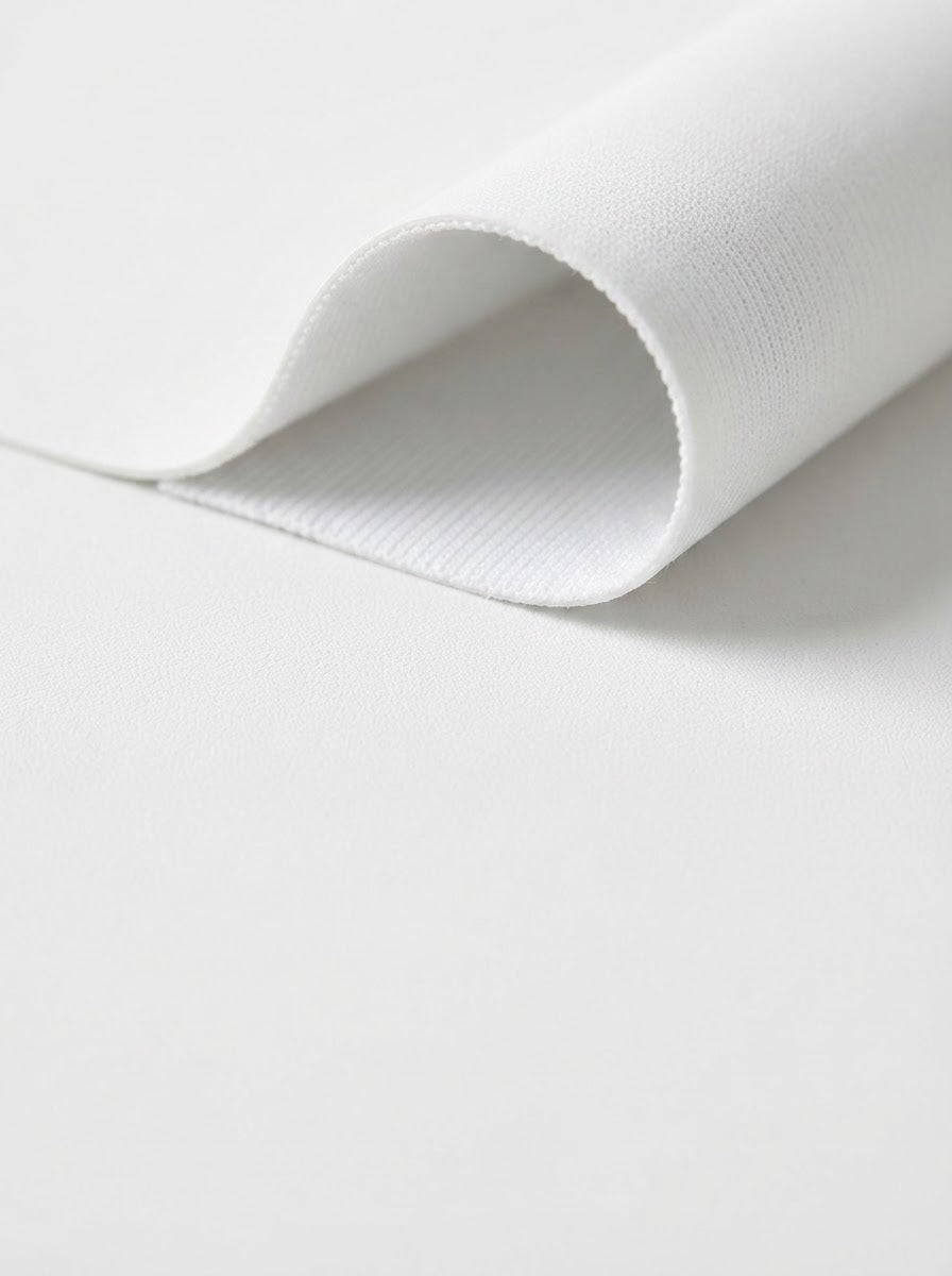 RS-0002 Snow White (C34) — swatch front & backing · texture visualization (UM-T)
