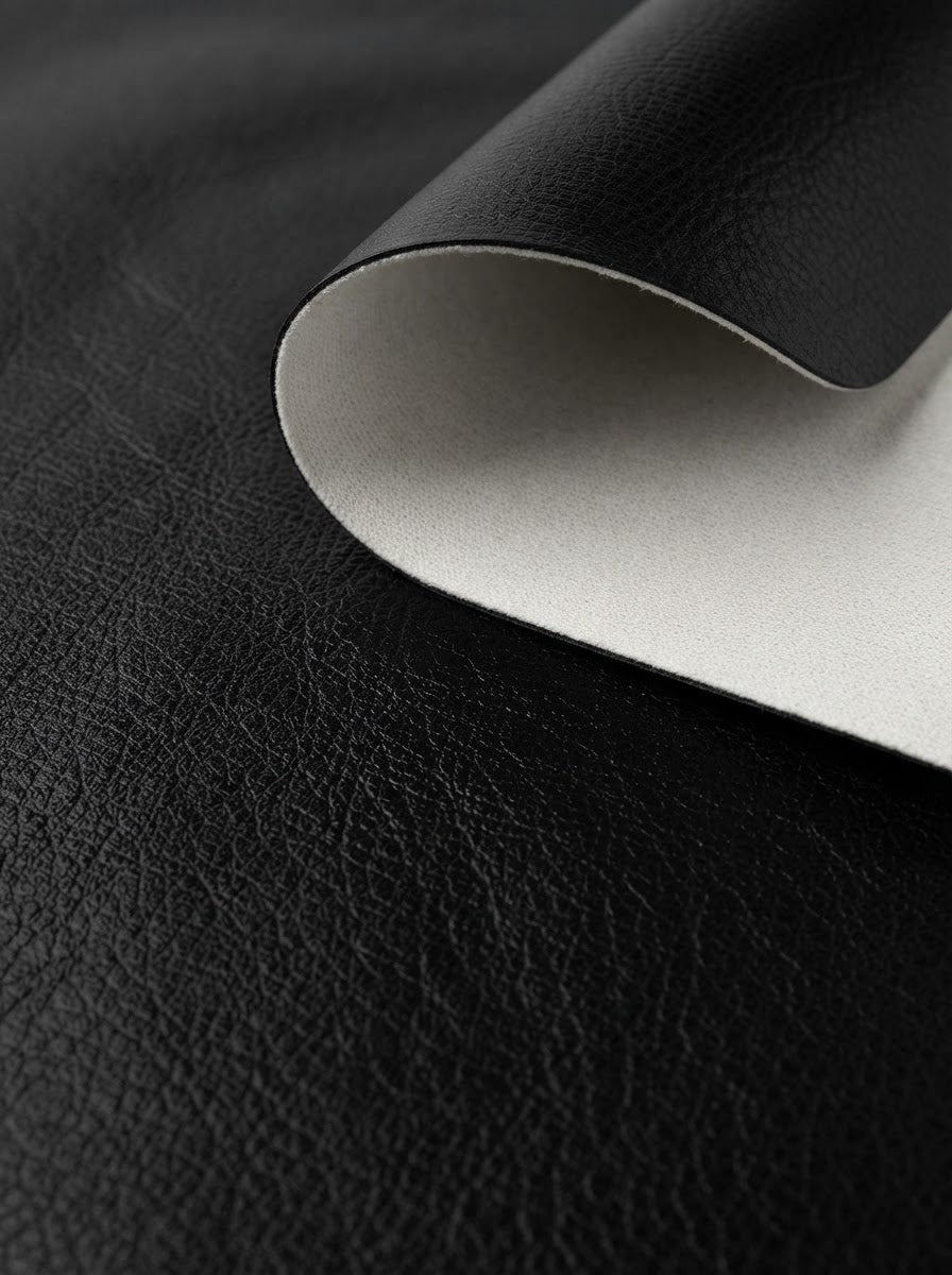 TP-0028 Black (C02) — swatch front & backing · texture visualization (R-64)
