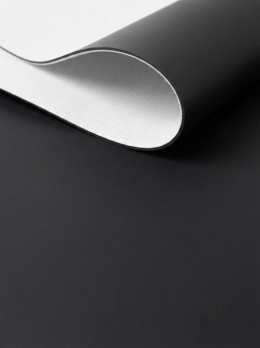 TP-0020 Black (C02) — swatch front & backing · texture visualization (UM-T)