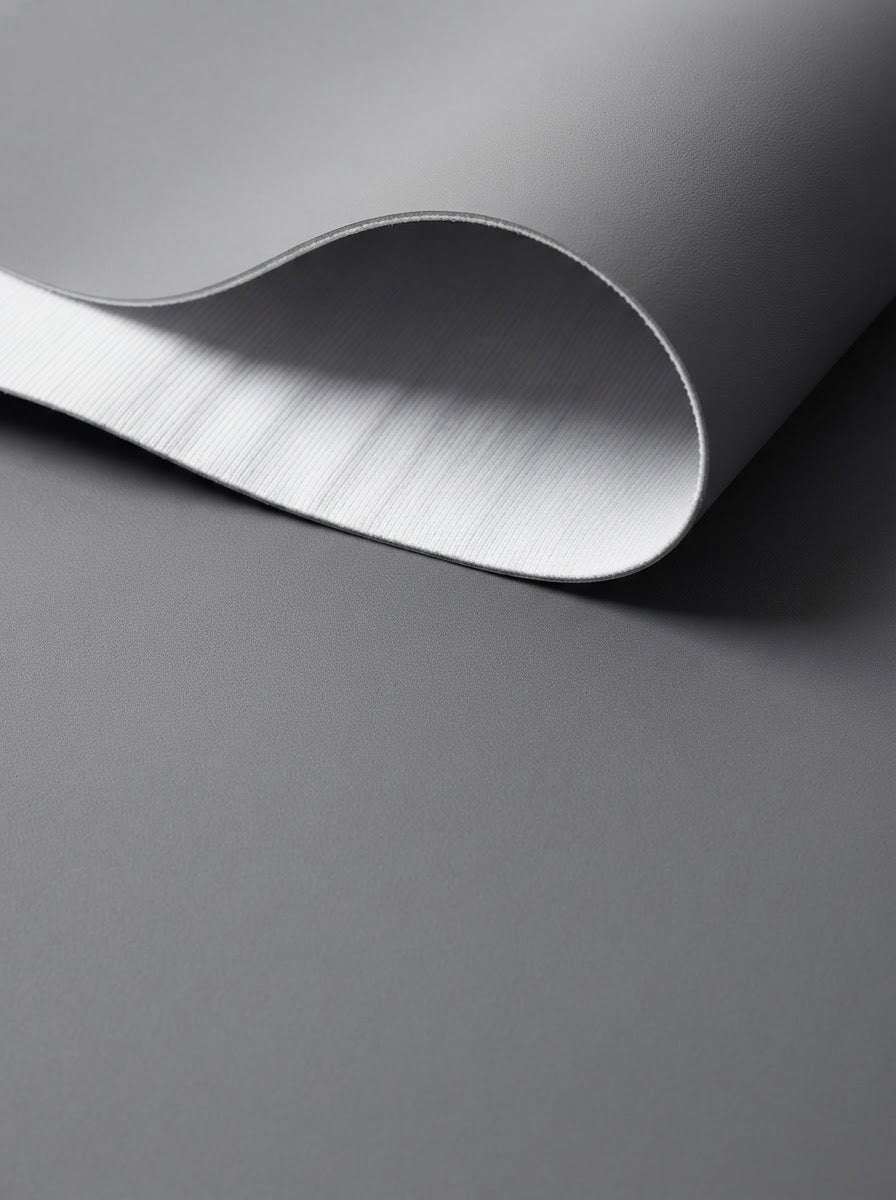 RS-0003 Grey (C24) — swatch front & backing · texture visualization (UM-T)