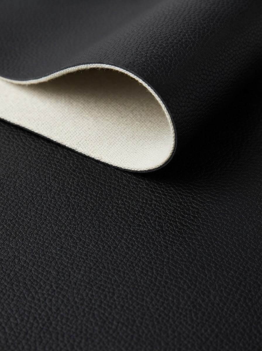 RS-0036 Black (C02) — swatch front & backing · texture visualization (DE-178)