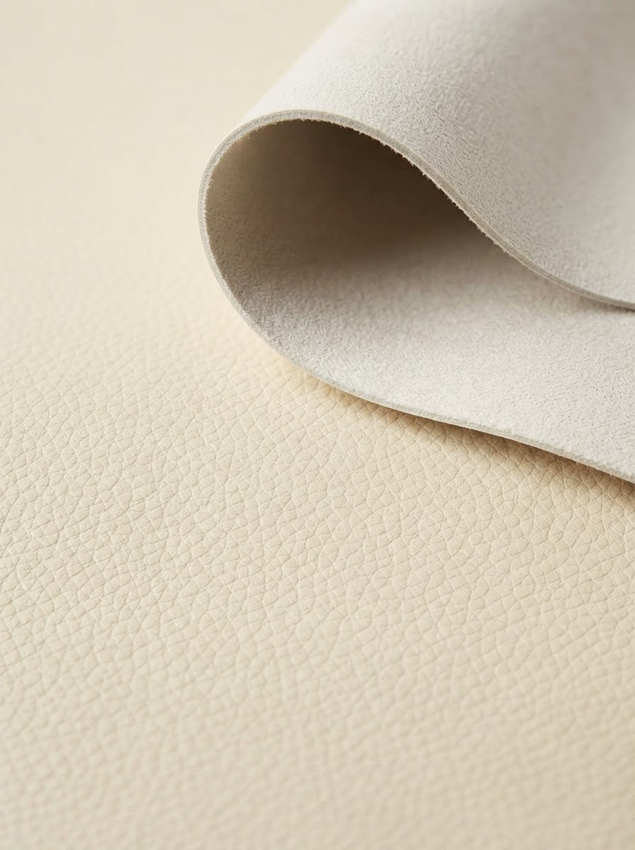 RS-0013 Ivory (C03) — swatch front & backing · texture visualization (DE-178)