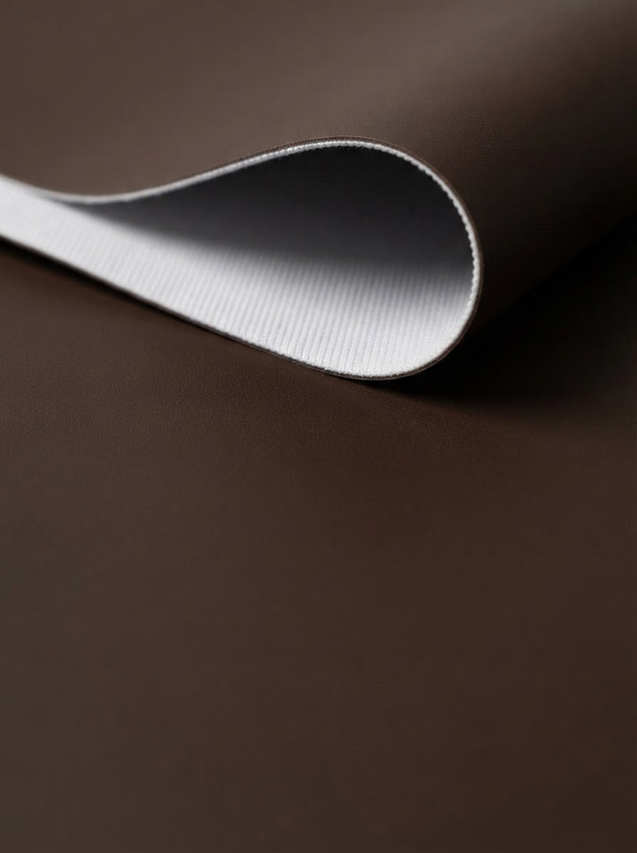 RS-0002 Brown (C04) — swatch front & backing · texture visualization (UM-T)