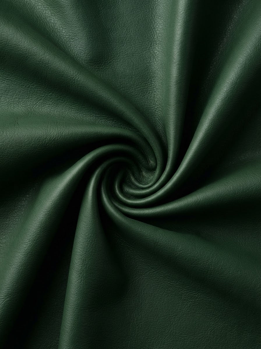 RS-0012 Green (C06) — lifestyle drape · texture visualization (DE-41)