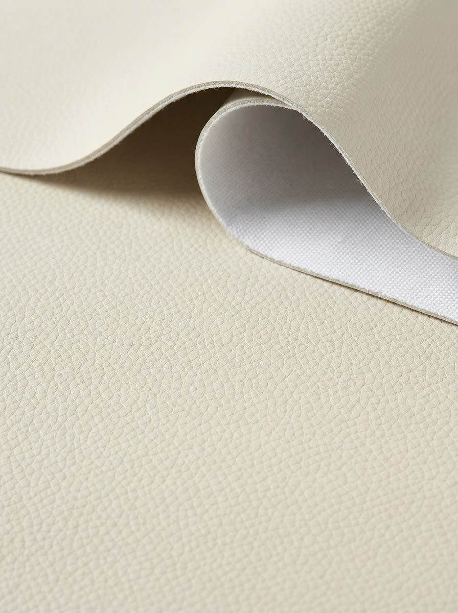 RS-0045 Ivory (C03) — swatch front & backing · texture visualization (DE-178)