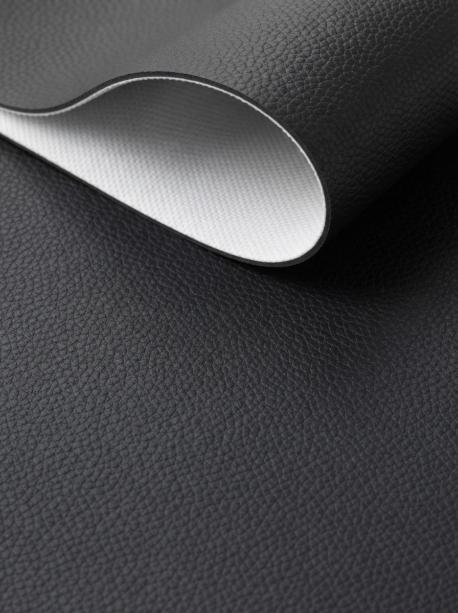 TP-0008 Black (C02) — swatch front & backing · texture visualization (DE-178)