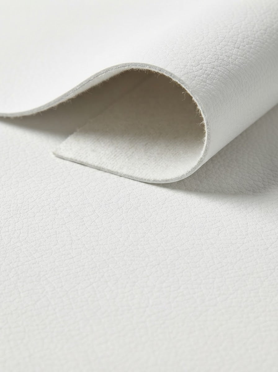 RS-0016 White (C01) — swatch front & backing · texture visualization (DE-7)
