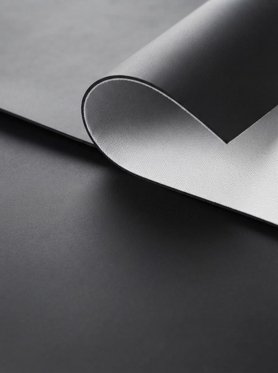 RS-0030 Black (C02) — swatch front & backing · texture visualization (UM-T)