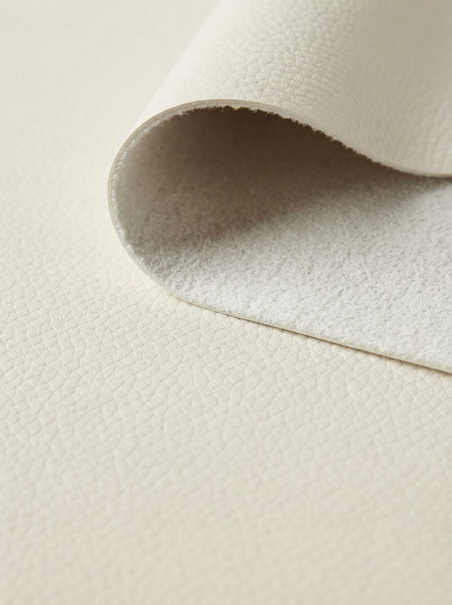 RS-0027 Ivory (C03) — swatch front & backing · texture visualization (DE-178)