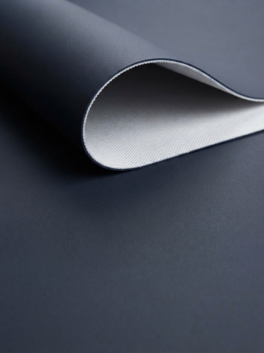 RS-0001 Navy (C05) — swatch front & backing · texture visualization (UM-T)