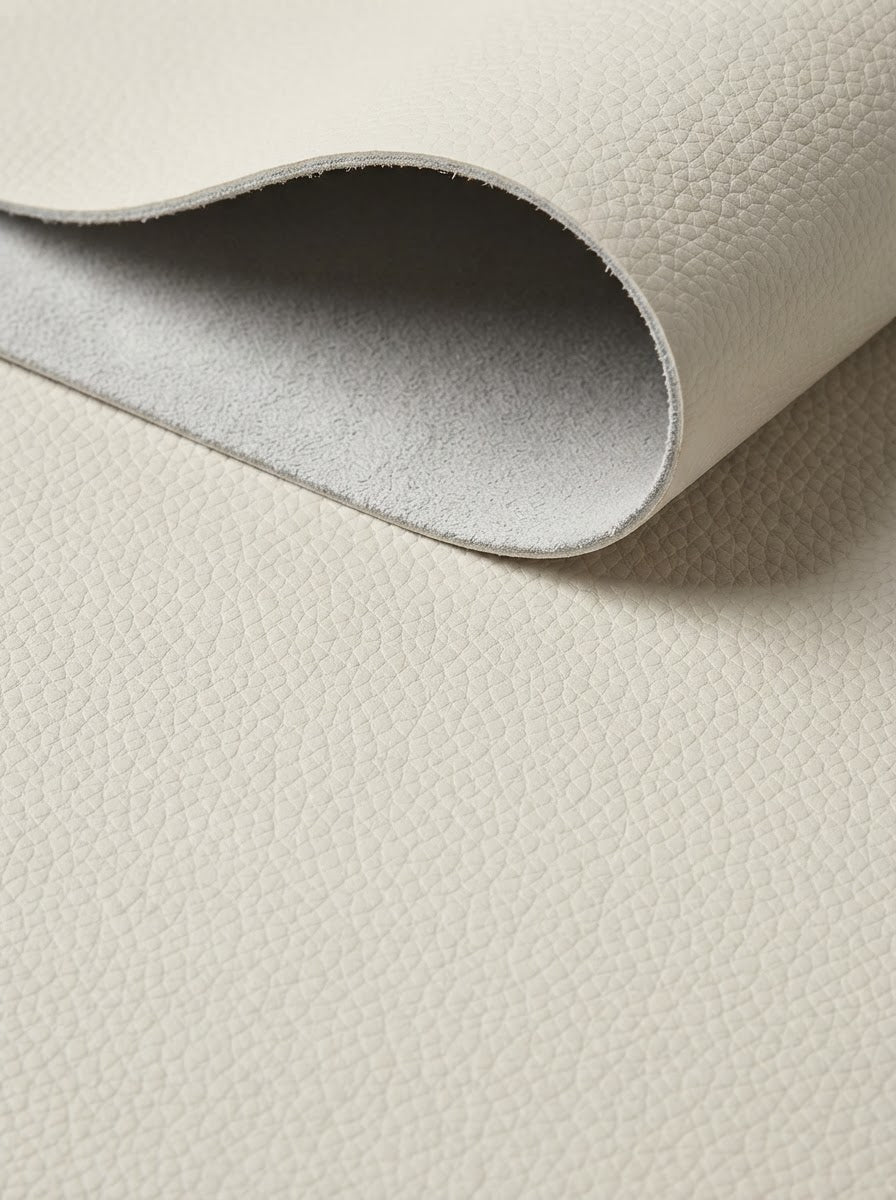 RS-0018 Light Ivory (C35) — swatch front & backing · texture visualization (DE-178)