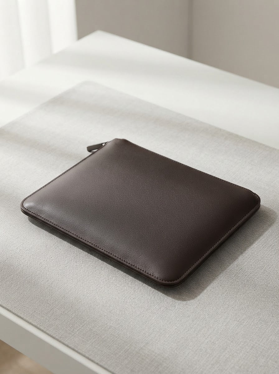 TP-0043 Dark Brown (C42) — product example · texture visualization (DE-43S)