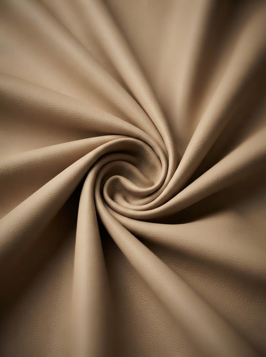 TP-0043 Beige (C45) — lifestyle drape · texture visualization (DE-43M)