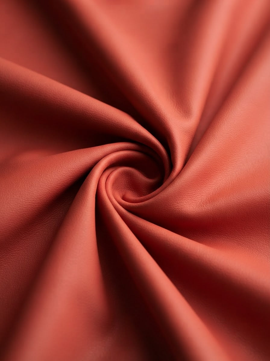 RS-0003 Coral (C31) — lifestyle drape · texture visualization (UM-T)