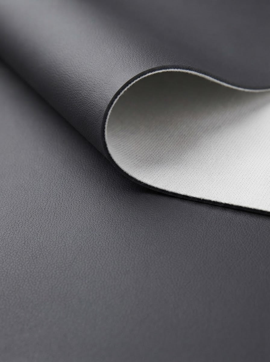 TP-0036 Black (C02) — swatch front & backing · texture visualization (DE-43M)