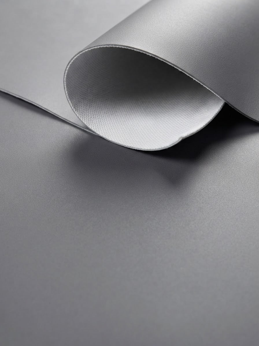 TP-0010 Silver (C08) — swatch front & backing · texture visualization (UM-T)