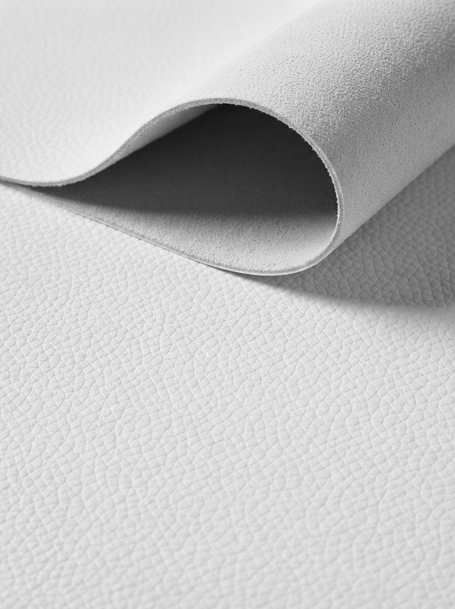 RS-0018 White (C01) — swatch front & backing · texture visualization (DE-178)