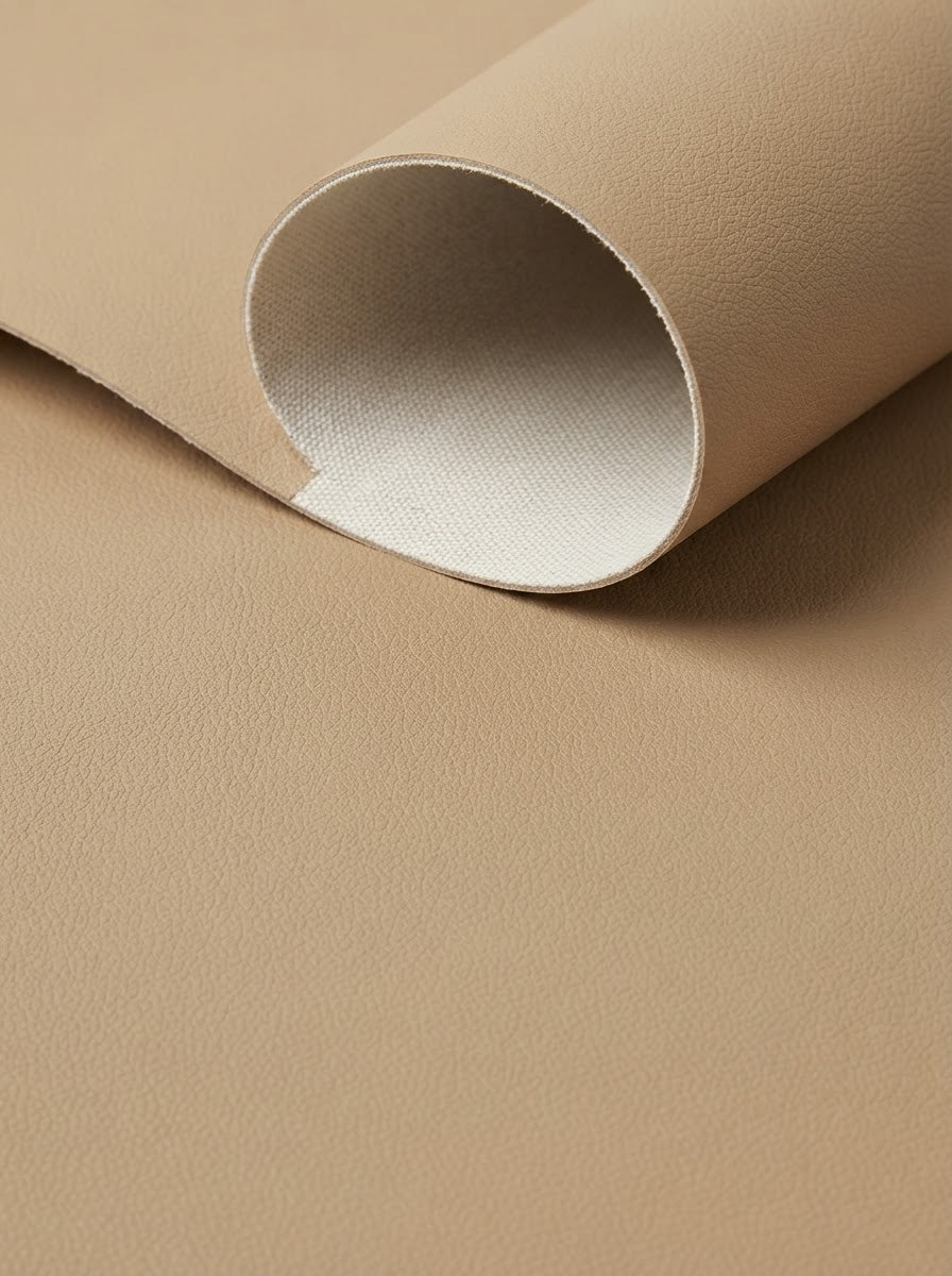 TP-0043 Beige (C45) — swatch front & backing · texture visualization (DE-43M)