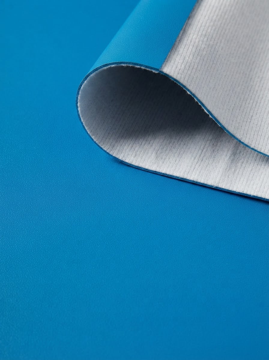 RS-0002 Arena Blue (C38) — swatch front & backing · texture visualization (UM-T)