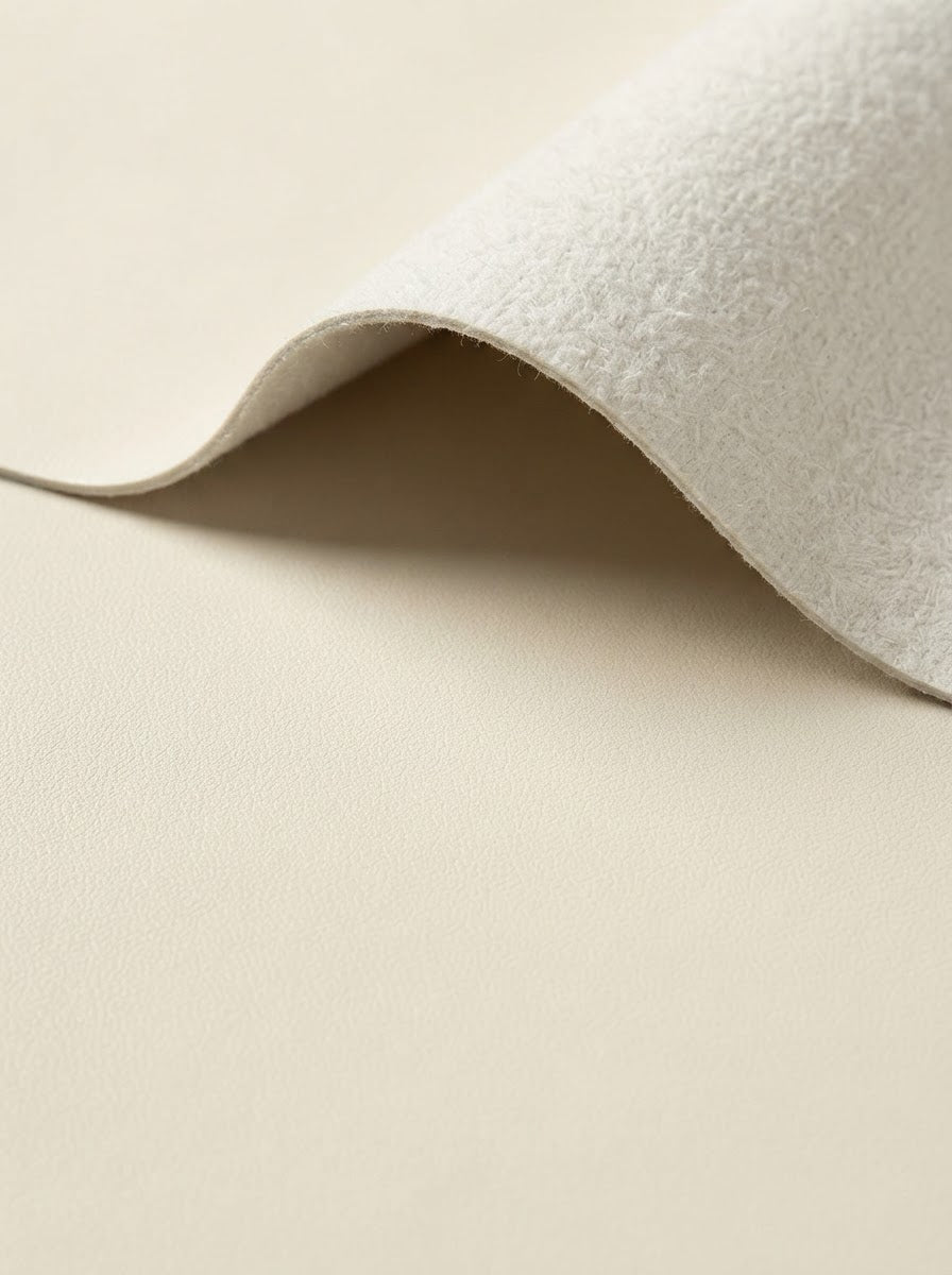 TP-0018 Ivory (C03) — swatch front & backing · texture visualization (UM-11C)