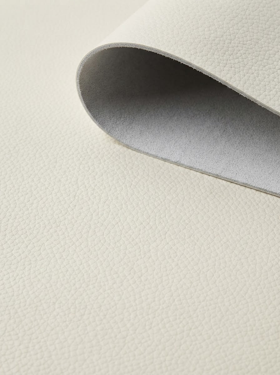 RS-0018 Ivory (C03) — swatch front & backing · texture visualization (DE-178)
