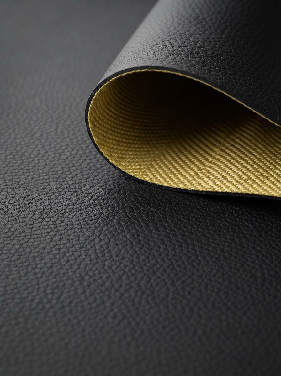 RS-0028 Black (C02) — swatch front & backing · texture visualization (DE-178)