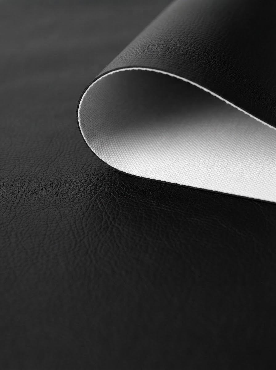 TP-0027 Black (C02) — swatch front & backing · texture visualization (R-53)
