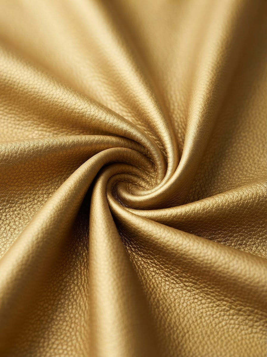 RS-0018 Gold (C10) — lifestyle drape · texture visualization (DE-178)