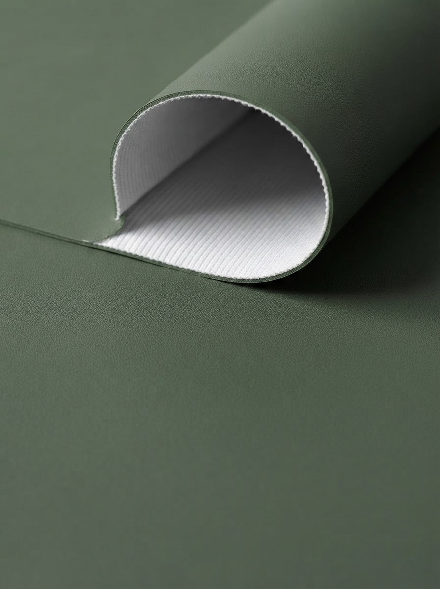 RS-0003 Mud Green (C41) — swatch front & backing · texture visualization (UM-T)