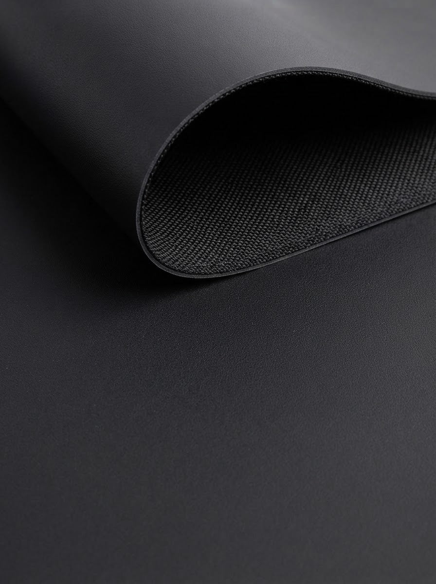 RS-0021 Black (C02) — swatch front & backing · texture visualization (UM-T)