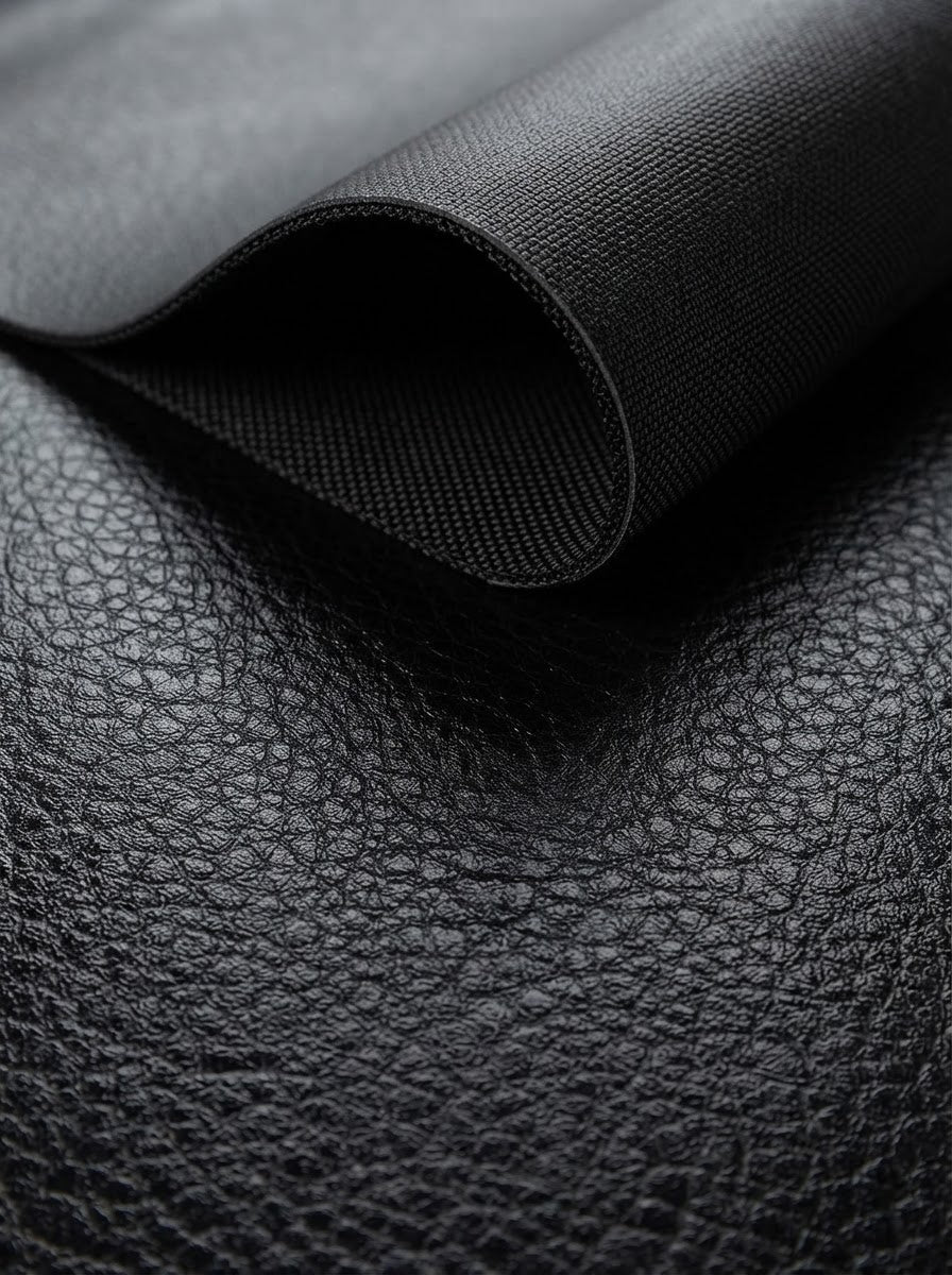 TP-0045 Black (C02) — swatch front & backing · texture visualization (R-64)