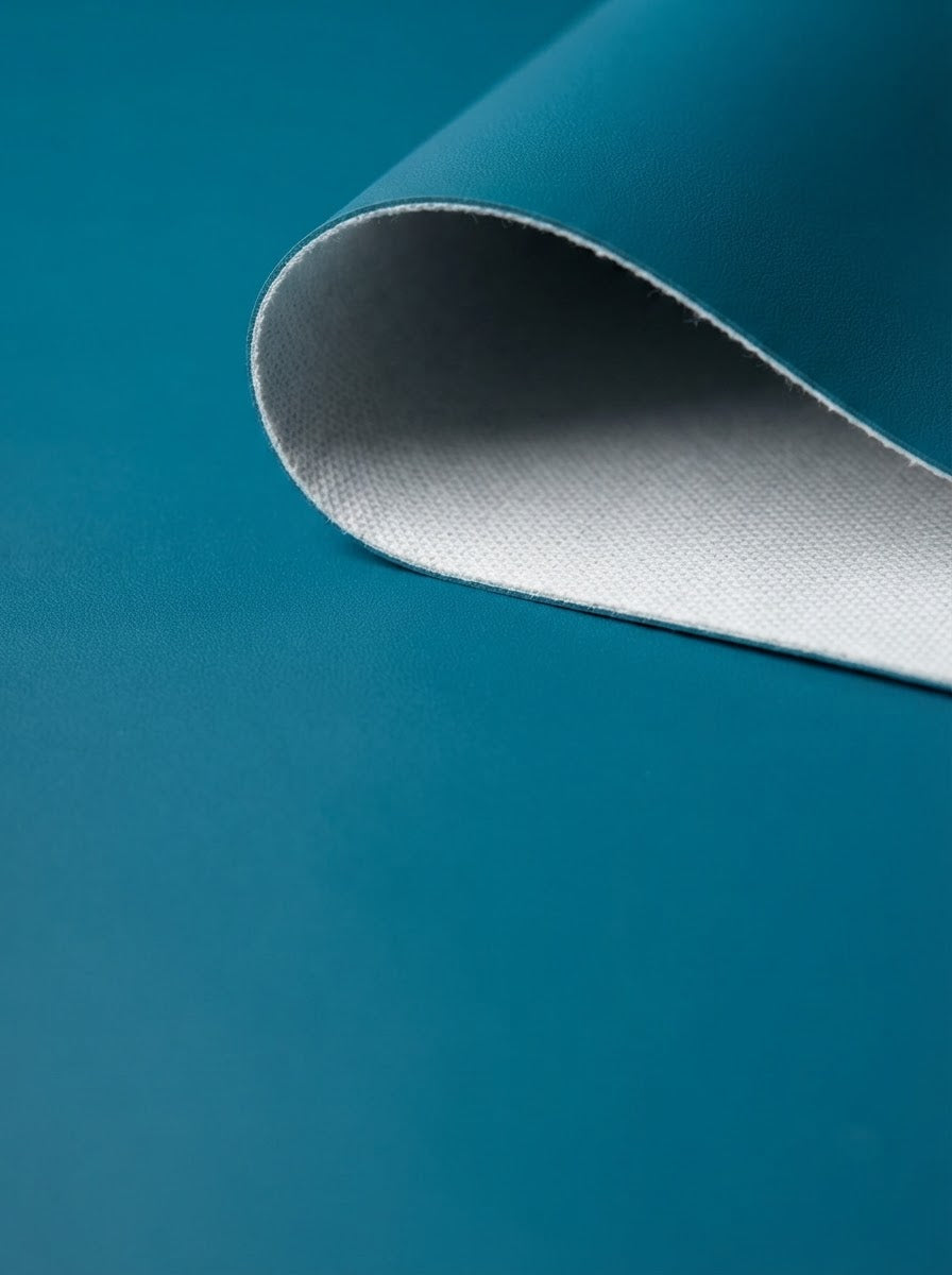 RS-0011 Aqua Blue (C22) — swatch front & backing · texture visualization (UM-T)